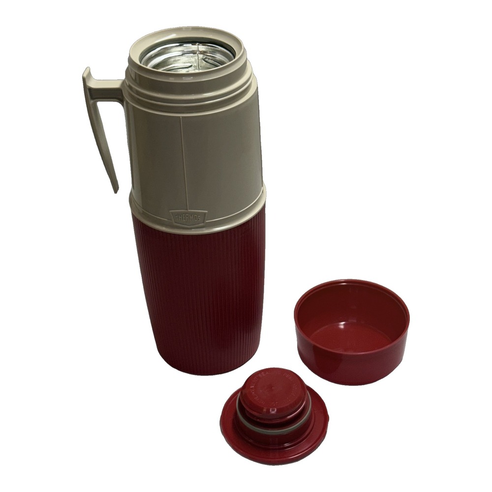 Vintage Thermos Brand Quart Wide Mouth Vacuum Jar Red - Picture 9 of 9